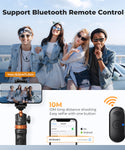 K&F Concept KF09.127V1 Stick para selfies con trípode de móvil de 62''/1,58m + adaptador GoPro y control