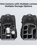 K&F Concept Mochila para Cámara de 20L compartimento para portátil y trípode de 15,6"