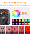 K&F Concept KF34.036 Luz LED RGB Portátil 2500K-9900K CRI 96+ para Fotografía y Video