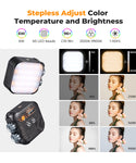 K&F Concept KF34.036 Luz LED RGB Portátil 2500K-9900K CRI 96+ para Fotografía y Video
