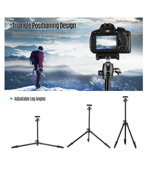 Andoer Trípode para cámara de montaje horizontal con soporte para teléfono y control remoto