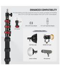 NEEWER MS-230C boom arm telescópico de 7.5 pies, con tornillo de 1/4 "3/8" 5/8" pulgadas, con correa de hombro