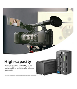 Kit NEEWER de Baterías Duales L-Series / NP-F750 5600mAh + Cargador Rápido USB Doble