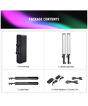 NEEWER Kit de 2 barras de luz RGB BH20C para fotografía, con soportes, difusores, 3250Lux, regulable 2500-10000K CRI95+/TLCI97+ APP/2.4G/Control de panel