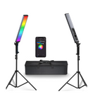 NEEWER Kit de 2 barras de luz RGB BH20C para fotografía, con soportes, difusores, 3250Lux, regulable 2500-10000K CRI95+/TLCI97+ APP/2.4G/Control de panel