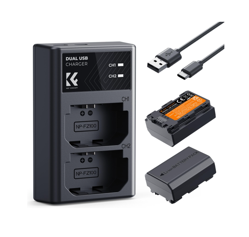 K&amp;F CONCEPT Kit de Baterías NP-FZ100 (2280 mAh) + Cargador Dual