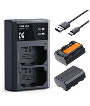 K&amp;F CONCEPT Kit de Baterías NP-FZ100 (2280 mAh) + Cargador Dual