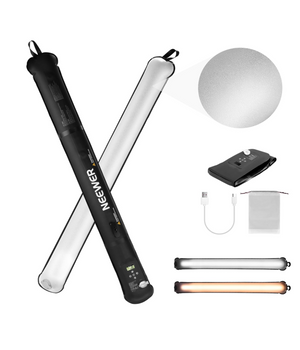 Luz LED inflable de mano NEEWER de 21 W, con temperatura de color 2700–6500K, brillo de 1300 lux, 12 efectos integrados, CRI 95 y batería incorporada de 2500 mAh