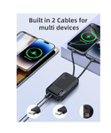 Cargador portátil con cables incorporados y enchufe AC