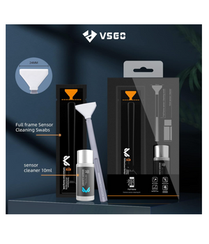 VSGO VS-S03E Kit de limpieza de sensor full frame, 12 hisopos de sensor full frame y liquido de limpieza de de 0.3 fl oz