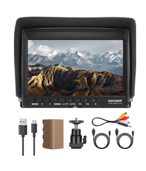 Neewer F100 Monitor 7" HD IPS 1280x800 entrada HDMI, con batería de iones de litio F750 de 4400 mAh