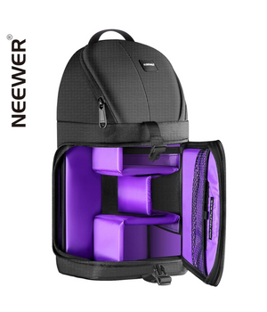 Neewer Mochila de almacenamiento profesional para cámara DSLR (interior morado)