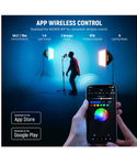 NEEWER NK800 Kit de iluminación RGB de 2 Softboxs con control de aplicación y 9 modos de efecto, con bombillas LED certificadas por FCC/IC/UL de 26 W CRI93+ TLCI98+