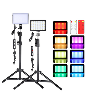 AiknowFoto kit de iluminación de fotografía RGB paquete de 2