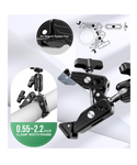 Soporte de Cámara Super Clamp 360° con Brazo Mágico de Doble Cabeza Esférica