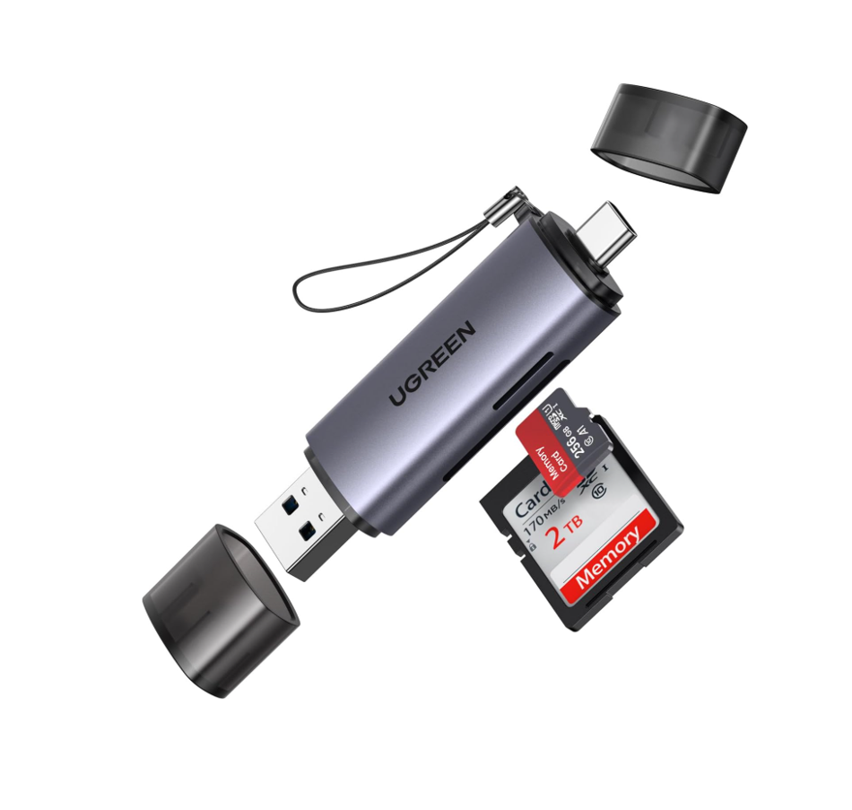 UGREEN – Lector de tarjetas SD / microSD USB-C y USB-A 2 en 1 (USB 3.0)