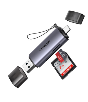 UGREEN – Lector de tarjetas SD / microSD USB-C y USB-A 2 en 1 (USB 3.0)