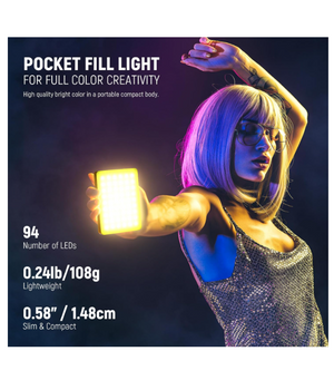 NEEWER VL67C Luz RGB para selfie con control de aplicación, 94 LED CRI97 2000mAh recargable