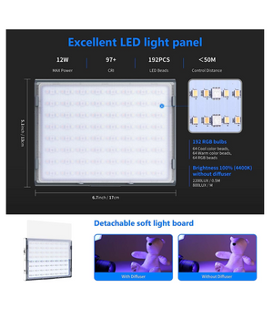Neewer Luz LED RGB176 con control de aplicación – photostore.sv