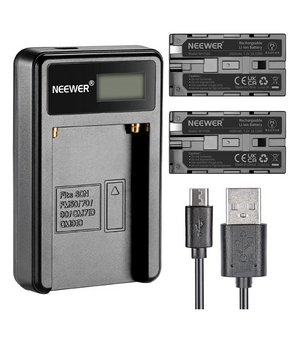 Neewer. Kit de 2 baterias NPF550 de 2600 mAh + Cargador individual