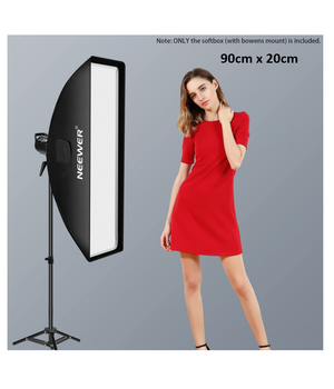 Neewer Softbox de 90 x 20 cm, con rejilla de panal. con montura Bowens