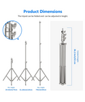 Neewer Soporte de luz de acero inoxidable de 79 pulgadas/200 centímetros,