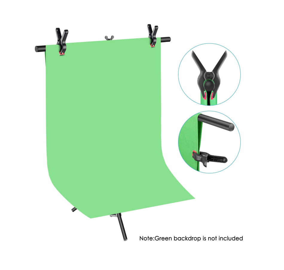 NEEWER Telón de fondo plegable de doble cara con soporte de soporte,  pantalla verde Chromakey de 5 x 7 pies, color azul y verde, 2 en 1, con  soporte